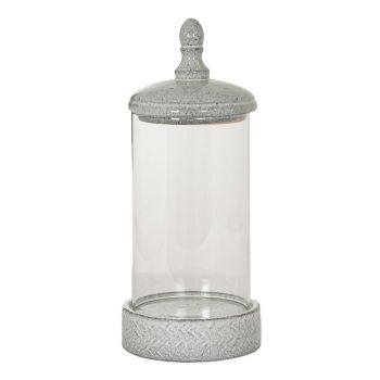 Sona Large Hurricane Lantern Candle Holder with Lid - Glass - L21 x W21 x H50 cm - White