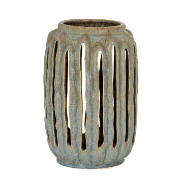 Capella Lantern Candle Holder - Ceramic - L18 x W18 x H27 cm - Grey
