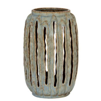 Capella Tall Lantern Candle Holder - Ceramic - L20 x W20 x H32 cm - Grey