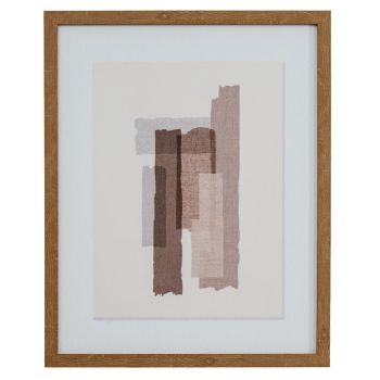 Terran Art Mounted in Wooden Frame - Wood - L2 x W40 x H50 cm - Multi-Coloured