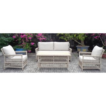 Provence Collection Outdoor 4 Seater Lounge Set - Metal - L152 x W85 x H75 cm - Beige