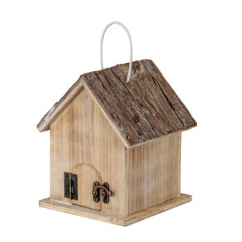 Rustic Birdhouse - Wood - L14 x W15 x H18 cm - White