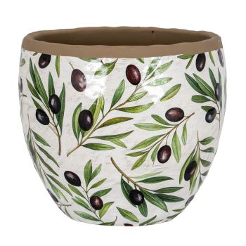 Verdal Olive Large Planter - Ceramic - L24 x W24 x H21 cm - White