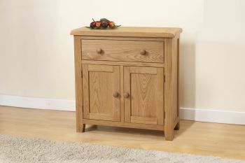 Shrewsbury Compact Sideboard with 1 Drawer And 2 Doors - L32 x W80 x H80 cm - Oak