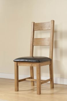 Shrewsbury Dining Rustic Chairs - (Pair) PU - L45 x W53 x H105 cm