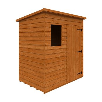 6 x 4 Feet Budget Pent 9mm Shed - Solid Wood/Softwood/Pine - L175 x W115 x H204.1 cm - Burnt Orange