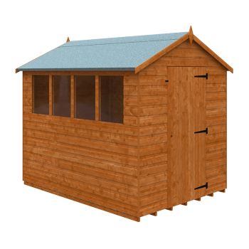 8 x 6 Feet Super Apex 12mm Shed - Solid Wood/Softwood/Pine - L235 x W175 x H217.9 cm - Burnt Orange