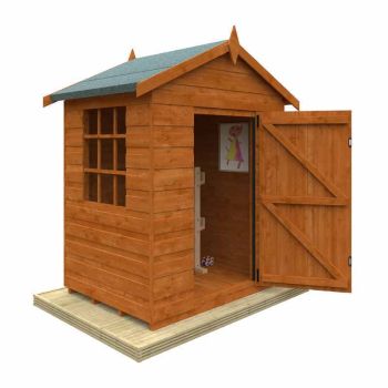 3 x 4 Feet Mini Den 12mm Shed - Solid Wood/Softwood/Pine - L85 x W115 x H158.4 cm - Burnt Orange