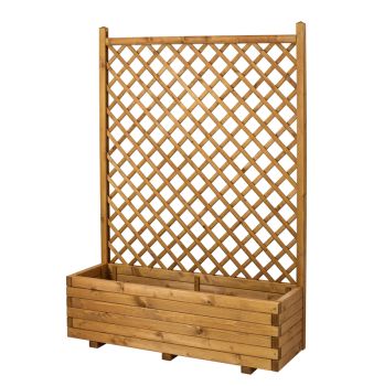 Large Diamond Trellis Planter - Wood - L120 x W40 x H170 cm - Orange