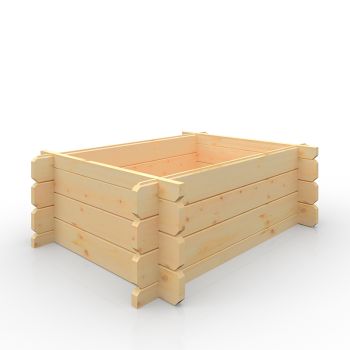 4x3w Raised Bed 19mm Swift - L120 x W90 x H40.4 cm - Solid Wood/Softwood/Pine - Natural