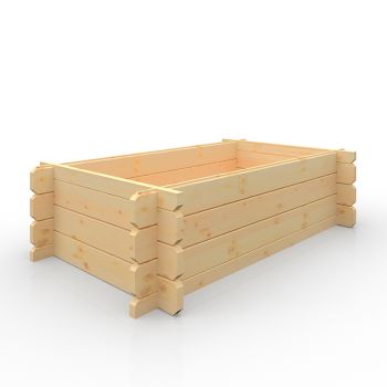 5x3w Raised Bed 19mm Swift - L150 x W90 x H40.4 cm - Solid Wood/Softwood/Pine - Natural