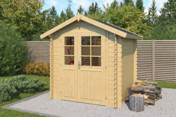 Morava B-Log Cabin, Wooden Garden Room, Timber Summerhouse, Home Office - L220.8 x W214 x H222.3 cm