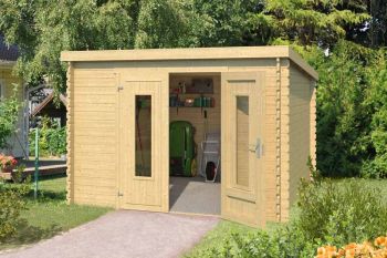 Sacramento-Log Cabin, Wooden Garden Room, Timber Summerhouse, Home Office - L312 x W319 x H210.9 cm