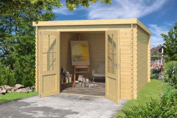 Atlanta-Log Cabin, Wooden Garden Room, Timber Summerhouse, Home Office - L312 x W258.7 x H210.9 cm