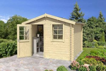 Nina 230-Log Cabin, Wooden Garden Room, Timber Summerhouse, Home Office - L307.2 x W250 x H233.7 cm