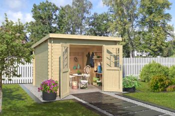 San Jose 275-Log Cabin, Wooden Garden Room, Timber Summerhouse, Home Office - L295 x W313.9 x H210.9 cm