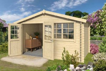 Axel 230-Log Cabin, Wooden Garden Room, Timber Summerhouse, Home Office - L415.1 x W250 x H245.1 cm