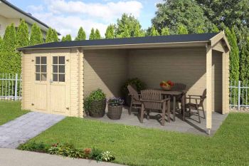 Ivana-Log Cabin, Wooden Garden Room, Timber Summerhouse, Home Office - L590 x W312.6 x H228 cm