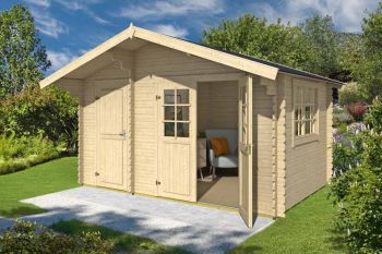 Keila 28-Log Cabin, Wooden Garden Room, Timber Summerhouse, Home Office - L426.6 x W340 x H256.5 cm