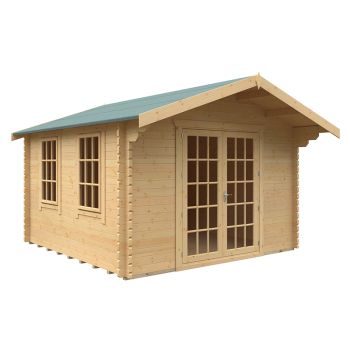 12x12w The Lotherton Plus 44mm Cabin - L355 x W355 x H271.9 cm - Solid Wood/Softwood/Pine - Natural