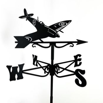 Mini Spitfire Weathervane - Steel - L38 x W38 x H52 cm - Black