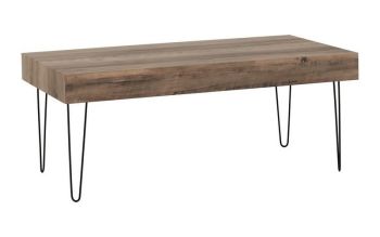 Troy Coffee Table - L50 x W110 x H45 cm - Medium Oak Effect/Black