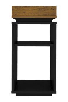 Naples Storage Side Table - L40 x W30 x H61.5 cm - Black/Pine Effect