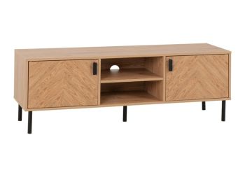 Leon 2 Door TV Unit - L39.5 x W139.5 x H48 cm - Medium Oak Effect