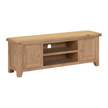 Windsor Straight TV Unit - L37 x W140 x H50.5 cm - Natural Oak