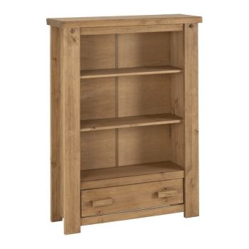 Tortilla 1 Drawer Bookcase - L28.5 x W87 x H120 cm - Distressed Waxed Pine