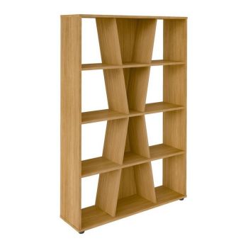 Naples Medium Bookcase - L25 x W91 x H134.5 cm - Oak Effect