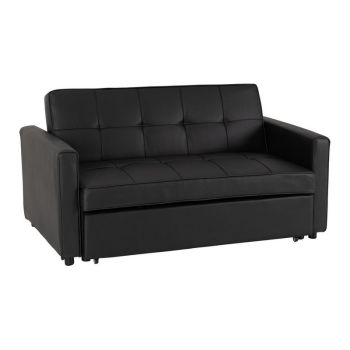 Astoria Sofa Bed - L189 x W162.5 x H90 cm - Black Faux Leather