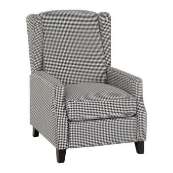 Kensington Recliner Chair - L164 x W70 x H104 cm - Dogtooth Fabric