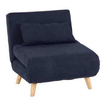 Astoria Chair Bed - L182 x W78 x H80 cm - Navy Blue Fabric