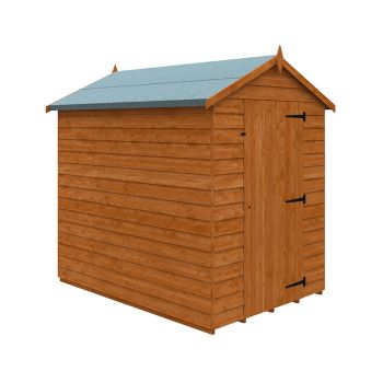 7 x 5 Feet Value Apex 9mm Shed - Solid Wood/Softwood/Pine - L205 x W145 x H210.9 cm - Burnt Orange