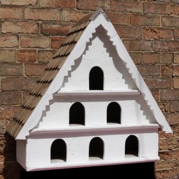 Three Tier Dovecote (Large Hole) Traditional English Triangular Wall Mounted Birdhouse for Doves or Pigeons