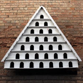 Seven Tier Dovecote (Large Hole) Traditional English Triangular Wall Mounted Birdhouse for Doves or Pigeons