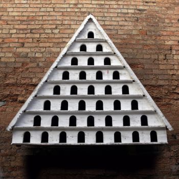 Eight Tier Dovecote (Large Hole) Traditional English Triangular Wall Mounted Birdhouse for Doves or Pigeons