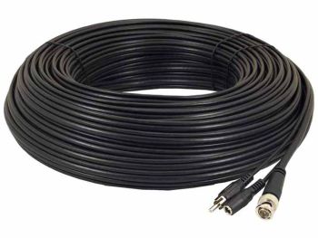 30M BNC Cable + DC Power with RCA Audio Connectors