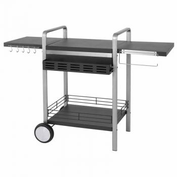 Universal Barbeque Table - Steel - L59.5 x W150.5 x H97.5 cm - Black/Silver