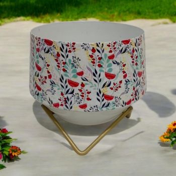 Decorative Planter on Stand - Iron - L13 x W13 x H13 cm