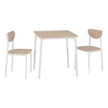 Riley Small Indoor Dining Set - White/Light Oak Effect Veneer