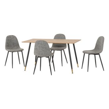 Hamilton & Athens Medium Indoor Dining Set - Medium Oak Effect/Grey