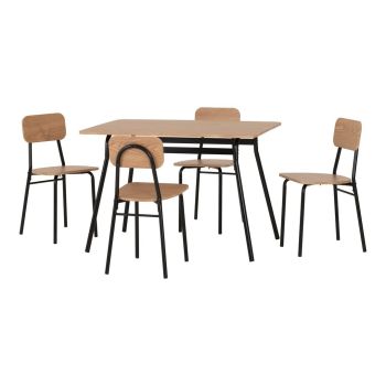 Warren 1+4 Indoor Dining Set - Russet Oak Effect/Black
