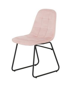 Lukas Chair (Box of 2) - L54 x W43 x H81 cm - Baby Pink Velvet