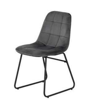 Lukas Chair (Box of 2) - L54 x W43 x H81 cm - Grey Velvet