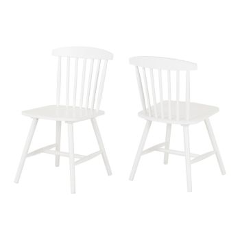 Emery Indoor Dining Chair (Pack of 2) - Rubberwood - L50 x W45 x H79 cm - White