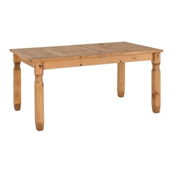 Corona Extending Dining Table - L90 x W200 x H75.5 cm - Distressed Waxed Pine