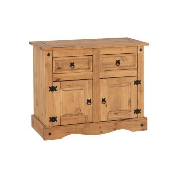Corona 2 Door 2 Drawer Sideboard - L48.5 x W100 x H81 cm - Distressed Waxed Pine