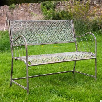 Marlborough Bench - L107 x W56 x H100 cm - Antique Blue Rust